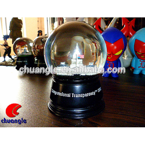OEM resin building snow globes for home decor Custom Crystal snowball